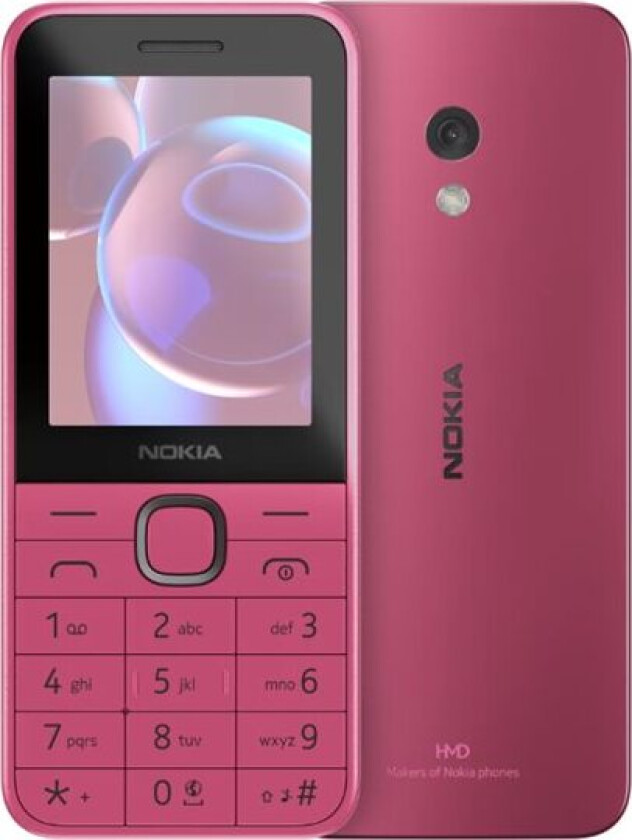 Nokia 225 (2024) - 4G Funksjonstelefon - Dobbelt-Sim - Ram 64 Mb / Internminne 128 Mb - Microsd Slot - Rear Camera 0,3 Mp - Rosa