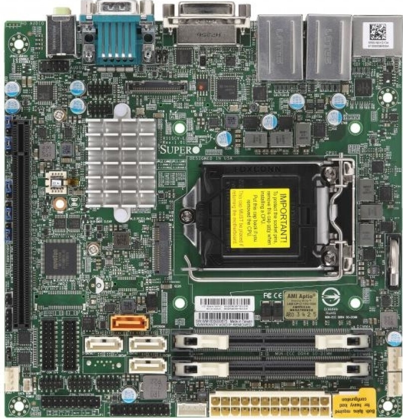 Supermicro X11scv-L, Intel, Lga 1151 (Stik H4), Intel® Celeron®, Intel® Core™ I3, Intel Core I5, Intel Core I7, Intel® Pentium®, Ddr4-Sdram, 32 Gb, S