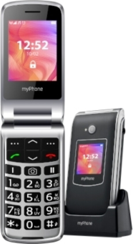 Myphone Rumba 2, Clamshell, Enkelt Sim, 6,1 Cm (2.4"), Bluetooth, 800 Mah, Sort, Sølv