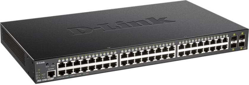 D-Link Dgs 1250-52X - Switch - L3 Lite - Smart - 48 X 10/100/1000 + 4 X 10 Gigabit Sfp+ - Rackmonterbar