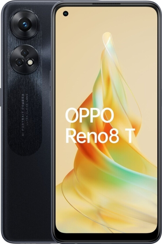 Oppo Reno 8T, 16,3 Cm (6.43"), 2400 X 1080 Piksler, 8 Gb, 128 Gb, 100 Mp, Sort