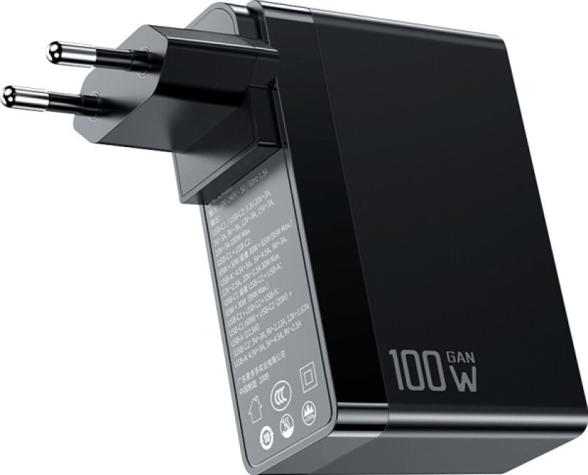 Universallader/Reiseadapter Uk/Us/Eu Gan Mcdodo Ch-8101 Pro, 100W, 2Xusb-C, Usb-A (Svart)