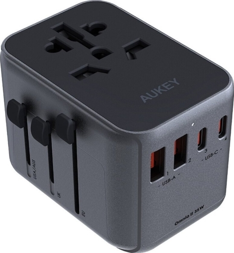 Bilde av Pa-Ta07 Universal Travel Adapter Charger 35W With Usb-C & Usb-A Uk Usa Eu Aus Chn 150 Countries