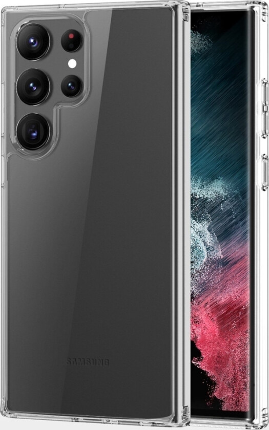 Clin-Deksel Til Samsung Galaxy S23 Ultra Armored Cover Bakside Deksel Gjennomsiktig