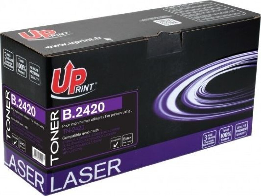 Uprint Toner With Tn2420, Black, 3000S, B.2420, For Brother Dcp-L2510d, Dcp-L2530dw, Mfc-L2710dn