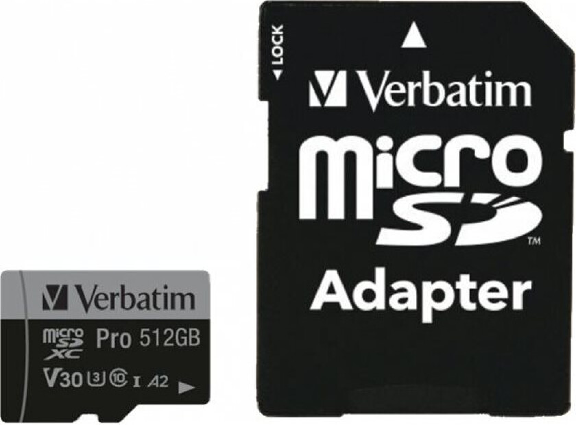 Pro U3 - Flashminnekort (Microsdxc Til Sd-Adapter Inkludert) - 512 Gb - A2 / Uhs-I U3 / Class10 - Microsdxc Uhs-I