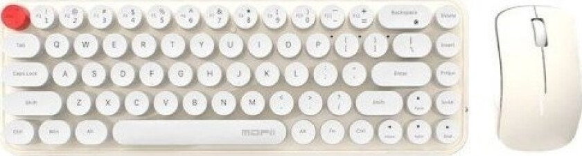-Tastatur + Mus Trådløst Bean 2.4G-Tastatur + Mus (Hvit Og Beige)