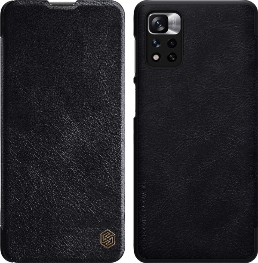 Nillkin Qin-Deksel Til Xiaomi Redmi Note 11 Pro+ (Kina) / Redmi Note 11 Pro (Kina) / Mi11i Hypercharge Kamerabeskytter Hylsterdeksel Flip-Etui Svart