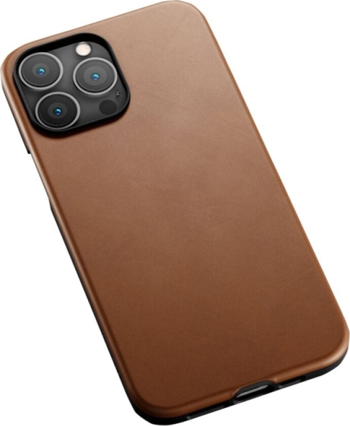 Journey - Baksidedeksel For Mobiltelefon - Helnarvet Lær - Gyllenbrun - For Apple Iphone 13 Pro Max