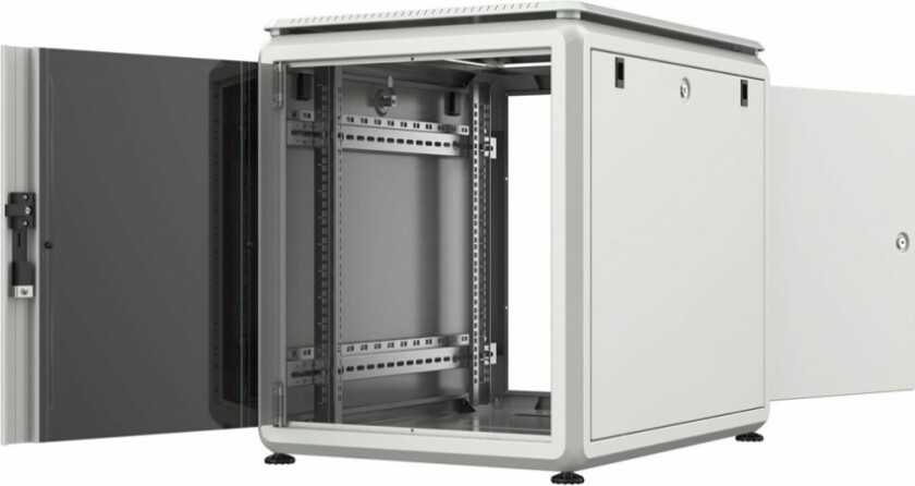 By Logon - Rack Skap - 600 X 800 Mm, Data Line - Free-Standing - Hvit, Ral 7035 - 12U - 19"