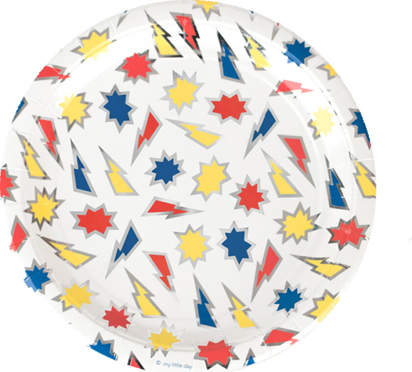 Papptallerken -Superhelt- 23cm, pk/8