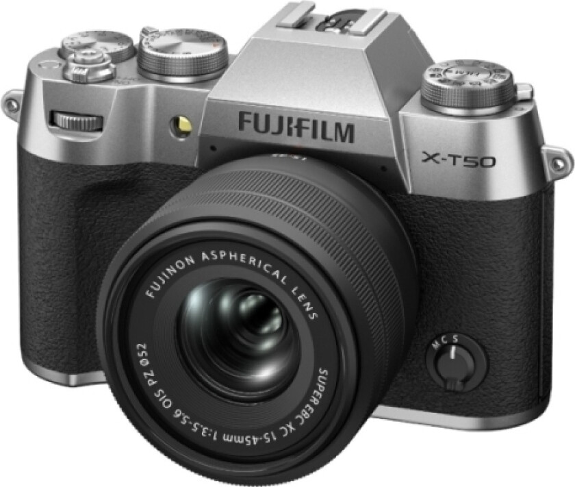 X -T50 + Xc 15-45 Mm, 40,2 Mp, 7728 X 5152 Piksler, X-Trans Cmos 5 Hr, 6,2K, Berøringsskjerm, Sølv