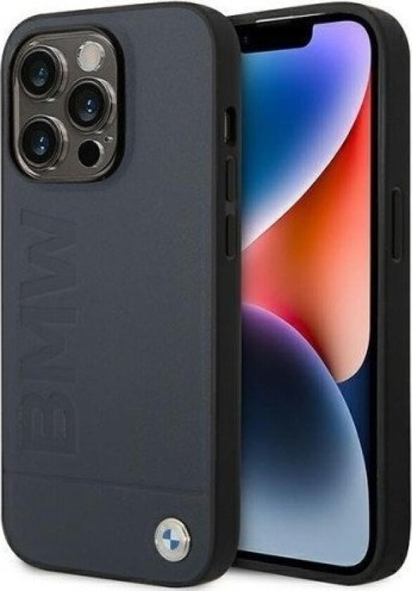 Bmw Etui Bmw Bmhmp14xsllna Apple Iphone 14 Pro Max Granatowy/Navy Hardcase Leather Hot Stamp Magsafe