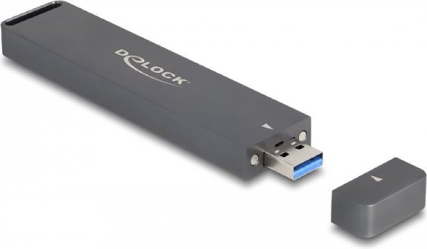 Delock - Drevkabinett - External Enclosure For M.2 Nvme Pcie Ssd Or Sata Ssd With Usb 10 Gbps Type-A Male - M.2 - M.2 Nvme Card / Sata 6Gb/S - Usb 3.