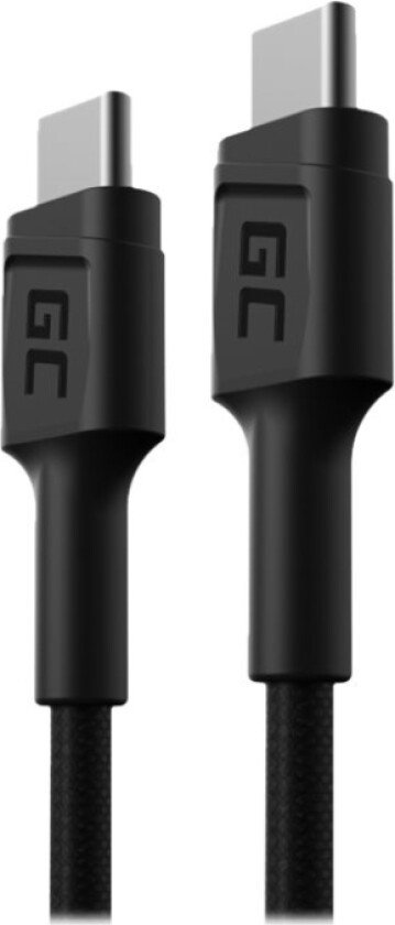 Green Cell Powerstream - Usb-Kabel - 24 Pin Usb-C (Hann) Til 24 Pin Usb-C (Hann) - Usb 2.0 - 30 Cm - Usb Power Delivery (60W) - Svart