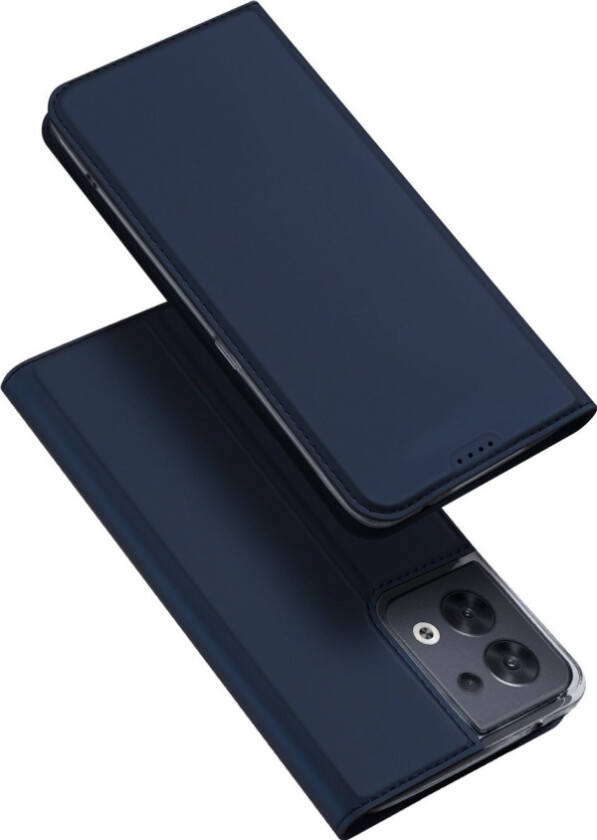 Skin Pro-Deksel For Oppo Reno 8-Deksel Med Klaff Kort Lommebokstativ Blå