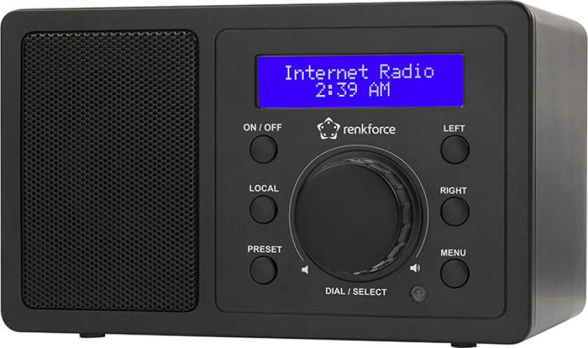 Renkforce Rf-Ir-Mono1, Internett, Digitalt, 3 W, Aac, Aac+, Flac, Mp3, Blå, 802.11B, 802.11G, Wi-Fi 4 (802.11N)