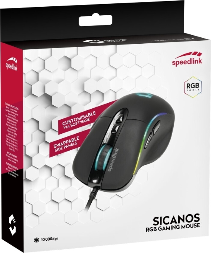 Speedlink Sicanos Rgb Gaming - Mus - Optisk - 7 Knapper - Kablet - Usb - Svart