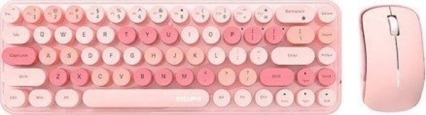 Bean 2.4G Trådløst Tastatur + Mus (Rosa)