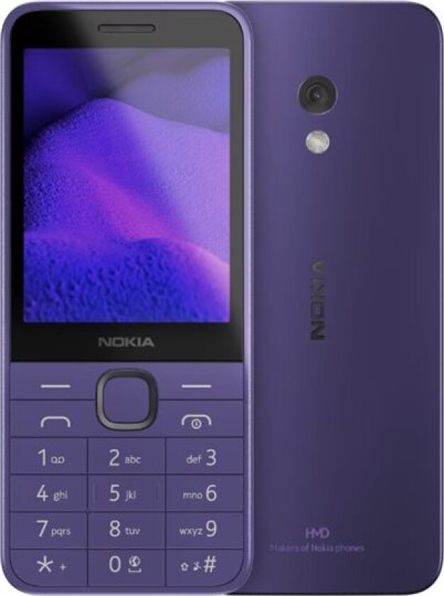 Nokia 235 4G (2024), Meny, Dual Sim, 7,11 Cm (2,8"), 2 Mp, 1450 Mah, Lilla