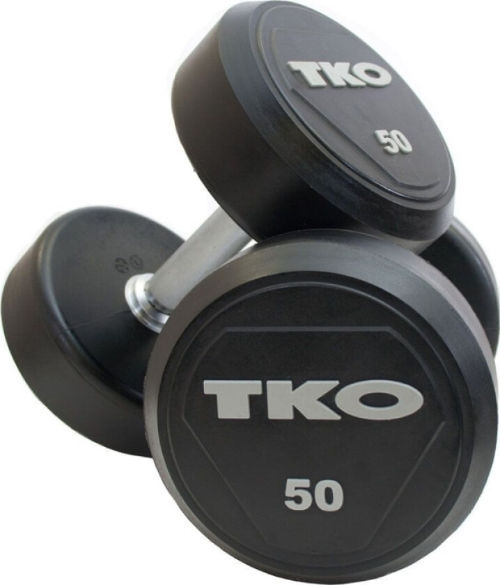 Tko Rubber Dumbbell Pro 24 Kg Black And Silver (K828rr-24)