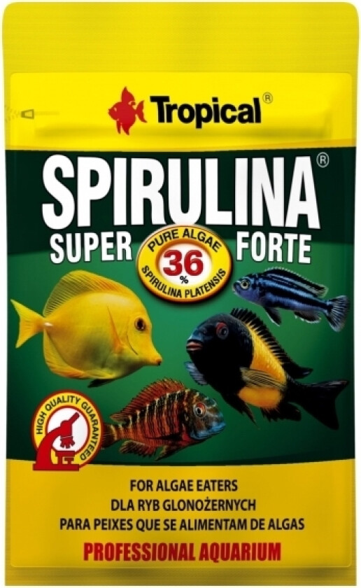 Bilde av Super Spirulina Forte, Akvariefisk, Tørr Fiskemat, Flak, Vitamin A, Vitamin C, Vitamin D3, Vitamin E, Kopper, Jod, Strykejern, Mangan, Zink,