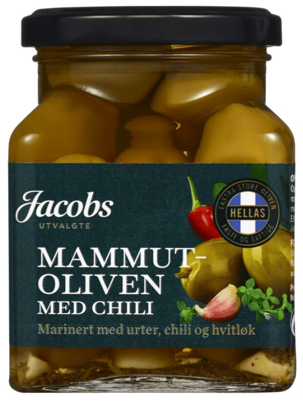 Oliven Mammut m/Chili 300g