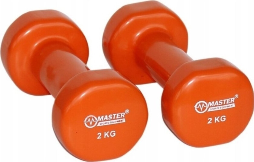 Master Støpejern Dumbbells Vinyl Dekket 2 Kg X2