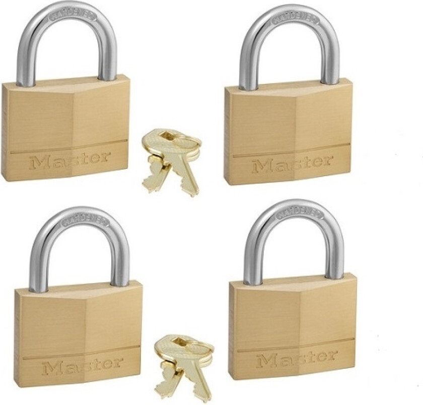 Masterlock 4X Messing Hengelås 50Mm - Hs/25Mm - 6Mm - Med En Nøkkel - 150Eurqnop