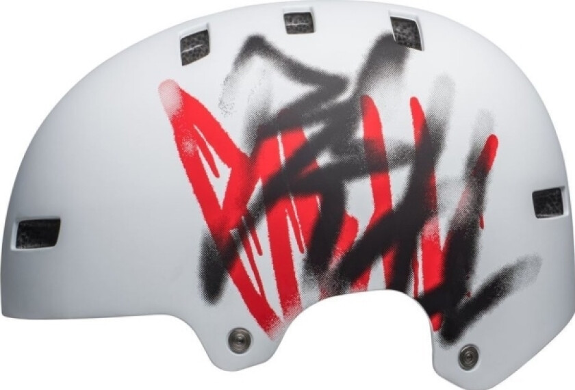 Bmx Helmet Local Matte White Scribble Size. M (55-59Cm)