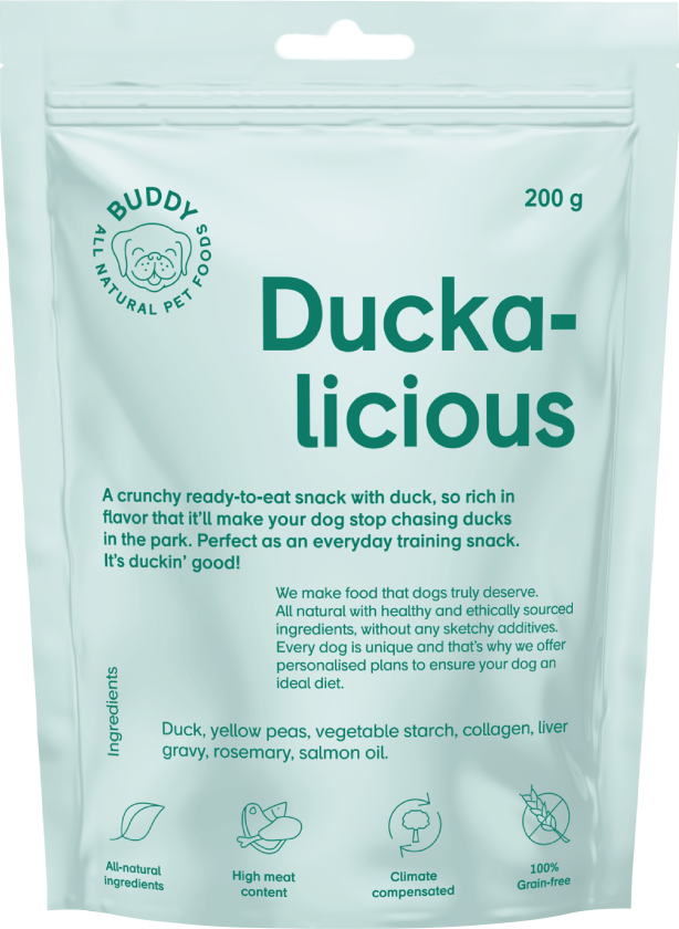 Buddy Petfoods Duckalicious Hundegodteri 200 g