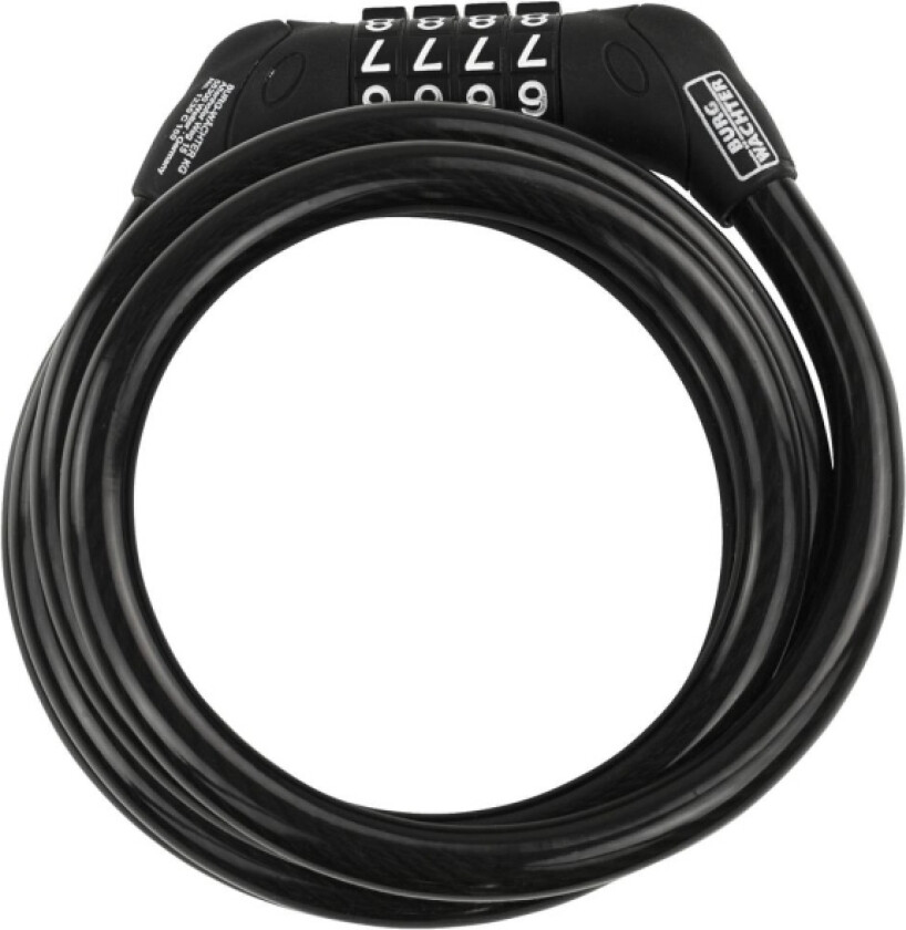 1230 C 150 Spiralkabellås Sort Kombinationslås