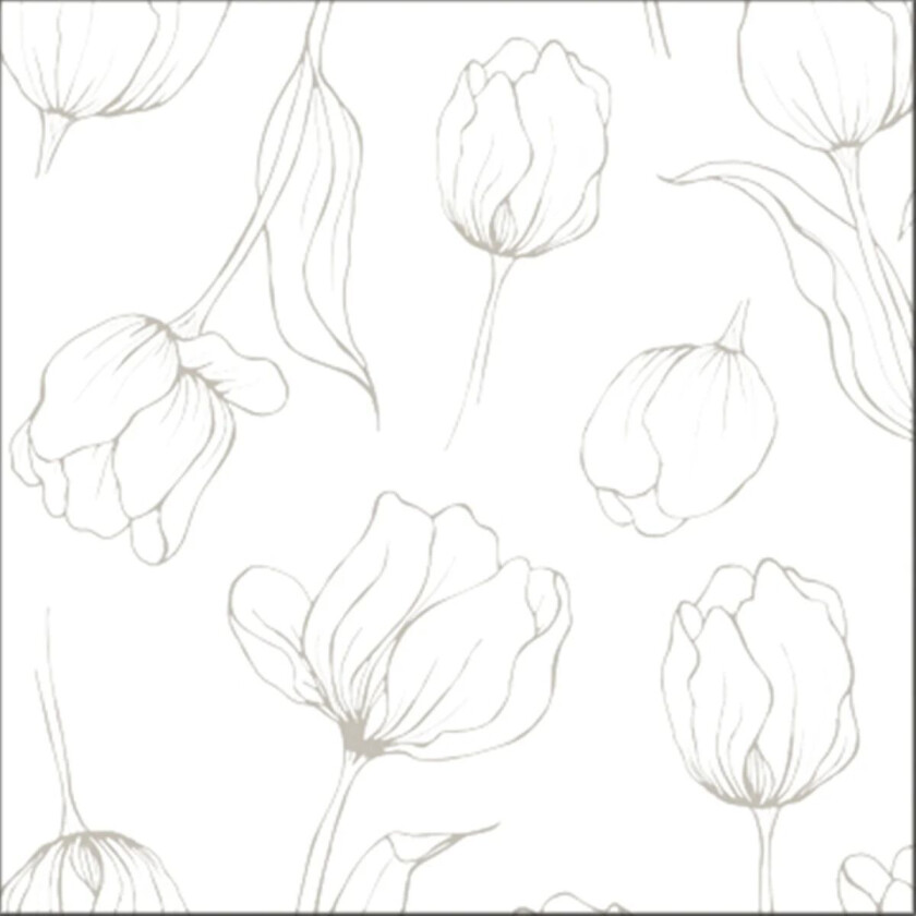 Tulipa servietter 16 x 16 cm White