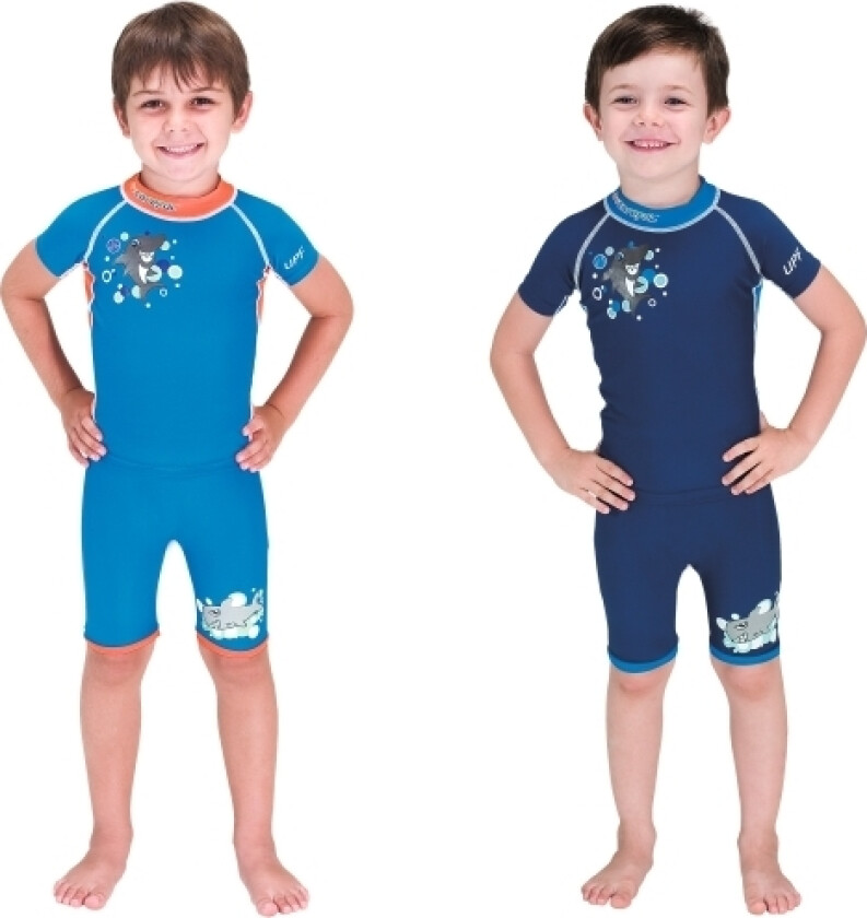Bilde av 20077, One-Piece Badedrakt, Blå, Bilde, 97,5%, 40+, Elastan, Polyester