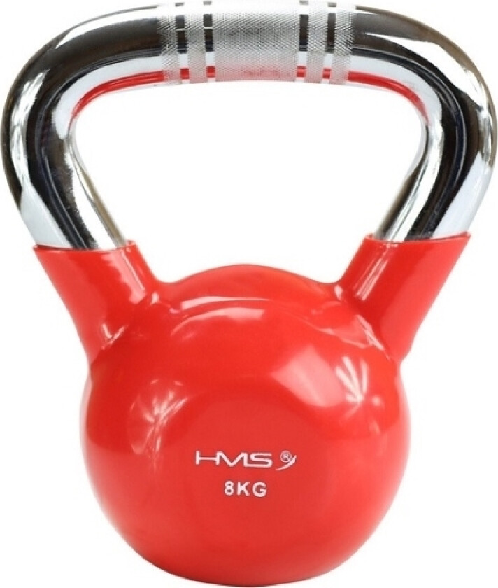 Hms Kettlebell Cast Iron Ktc08 Handle Knurled Chrome Red 8 Kg (17-64-072)
