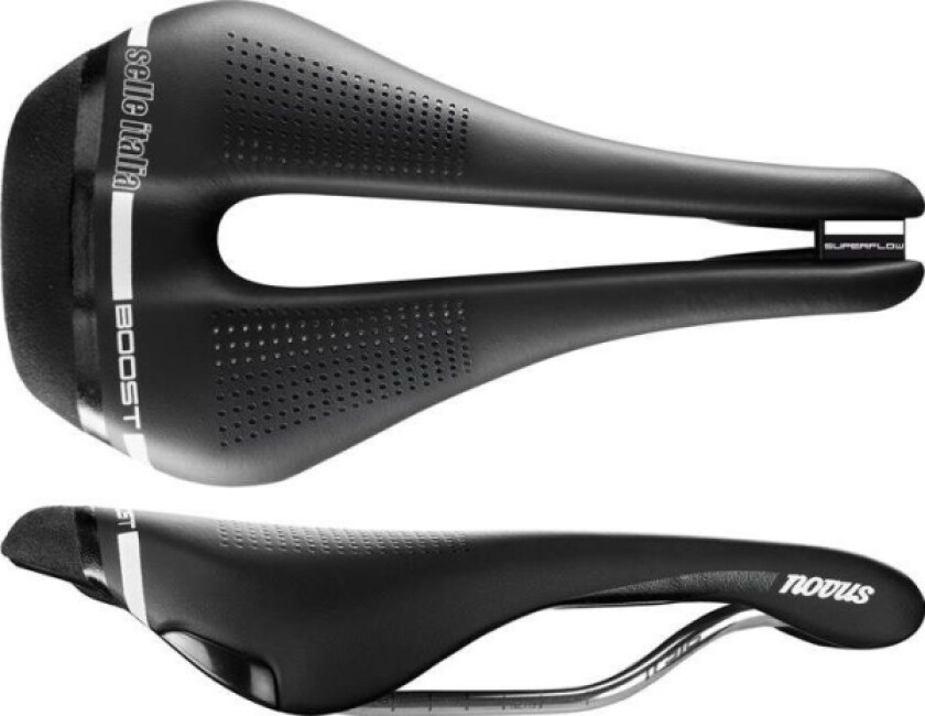 Selle Italia Siodo Selle Italia Novus Boost Superflow S (Id Match - S3) Ti 316 Tube 7, Fibra-Tek, Sort (Ny)