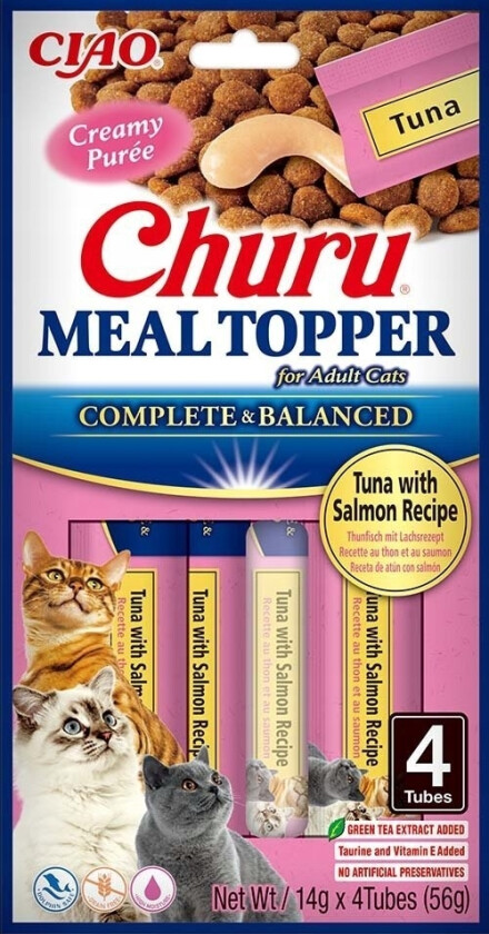 Inaba Churu Meal Topper Tuna With Salmon - Kattegodbidder - 4 X 14G