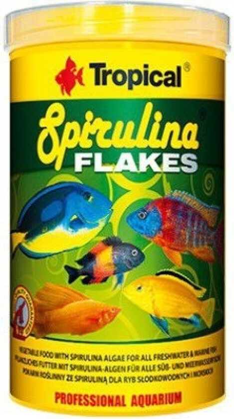 Spirulina Flakes Plantefôr Til Fisk 100Ml