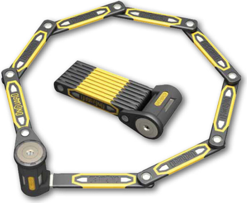 Onguard Sykkellås Heavy Duty Link Plate Lock K9 Folding 8114 100Cm 5 Nøkler Med Kode (Ong-8114)