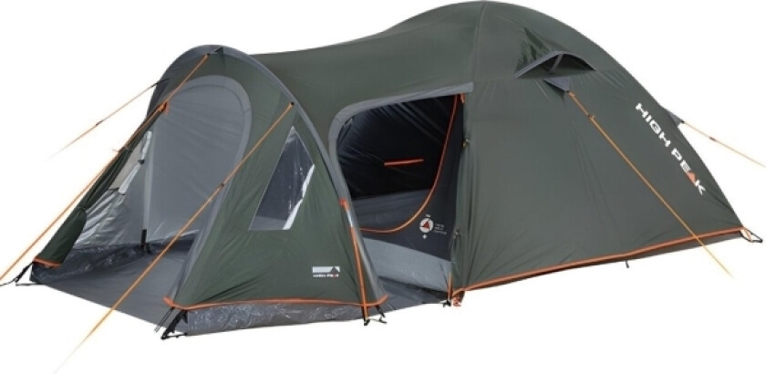 Dome Tent Kira 4.1 (Dark Green/Grey, With Tunnel Porch, Climate Protection 80)