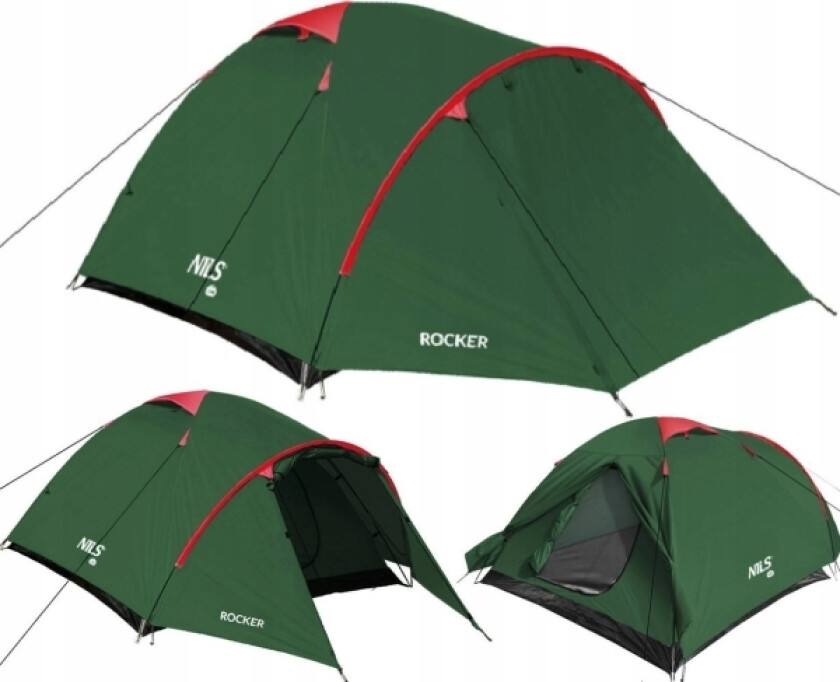 Nils Extreme Nc6013 Turtelt Grønn Og Rød Rocker Nils Camp Camping Telt