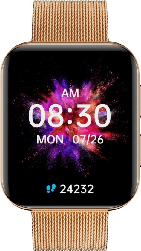 Grc Maxx Smart Watch, Rose Gull Urkasse Med Rosa Silikonrem