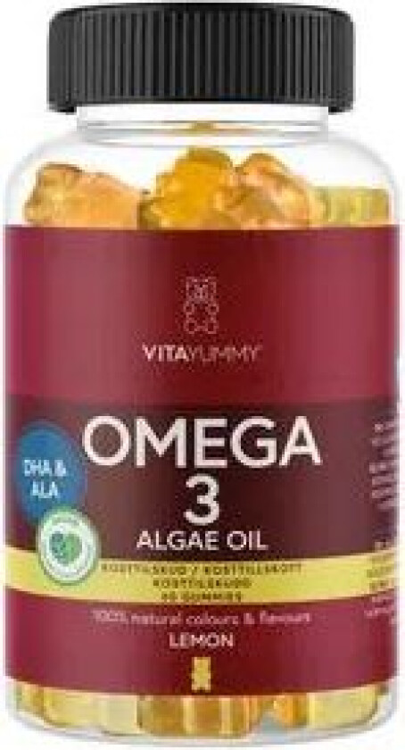 VitaYummy Omega 3 Algae Oil Lemon 60 stk.