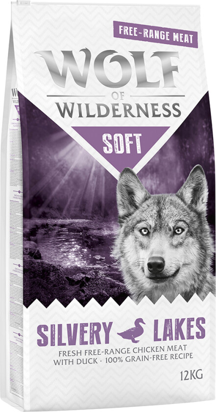 100 kr rabatt! 12 kg Wolf of Wilderness - Soft Silvery Lakes - Frittgående kylling & And