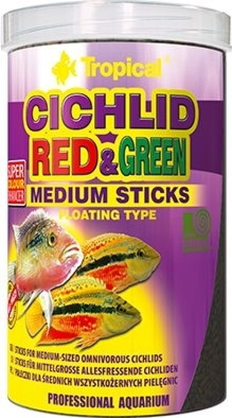 Cichlid Red&Green Medium Sticks - Puszka 250 Ml/90 G