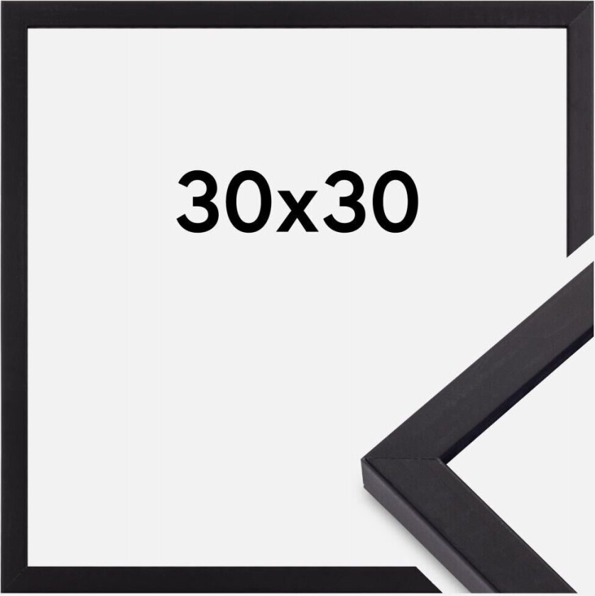 Ramme Torrance Matt Antirefleksglass Svart 30x30 Cm