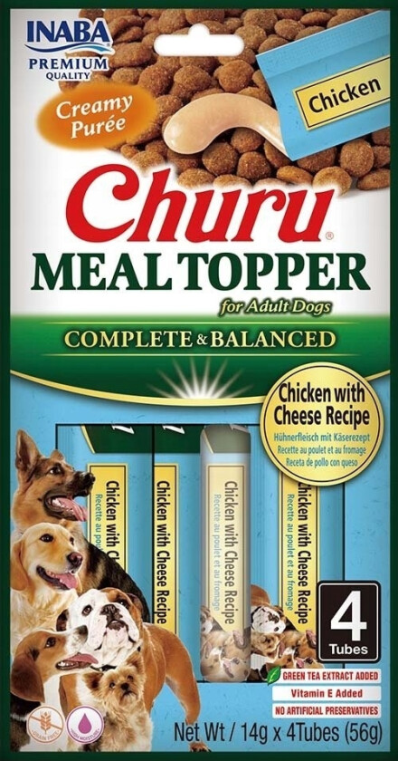 Inaba Churu Meal Topper Chicken With Cheese - Godbid Til Hund - 4 X 14G