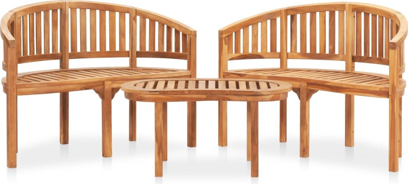 Bananformet hagesofagruppe 3 deler heltre teak