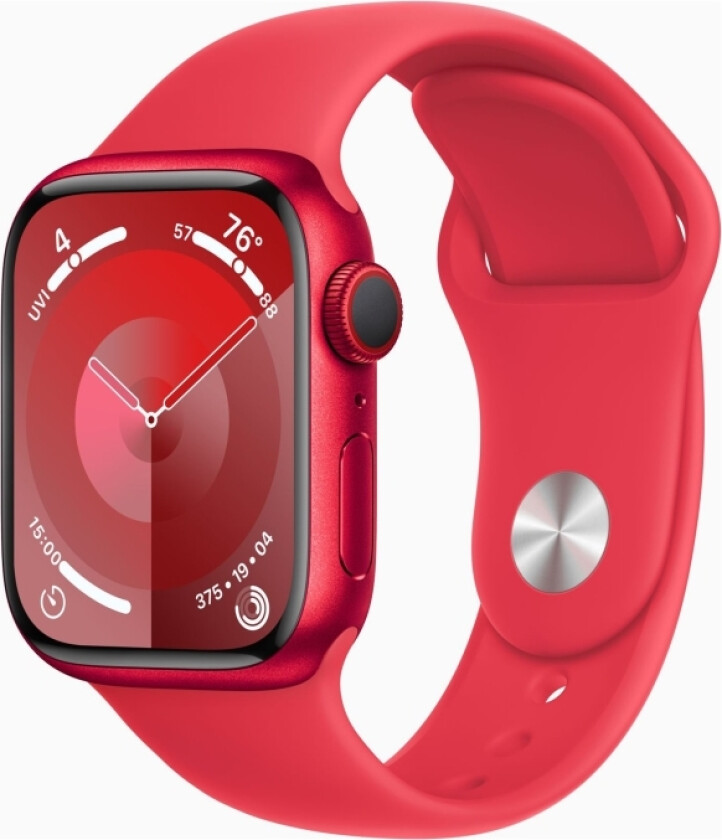 Watch Series 9 (Gps + Cellular) - (Product) Red - 41 Mm - Rød Aluminium - Smartklokke Med Sportsbånd - Fluorelastomer - Rød - Båndbredde: M/L -