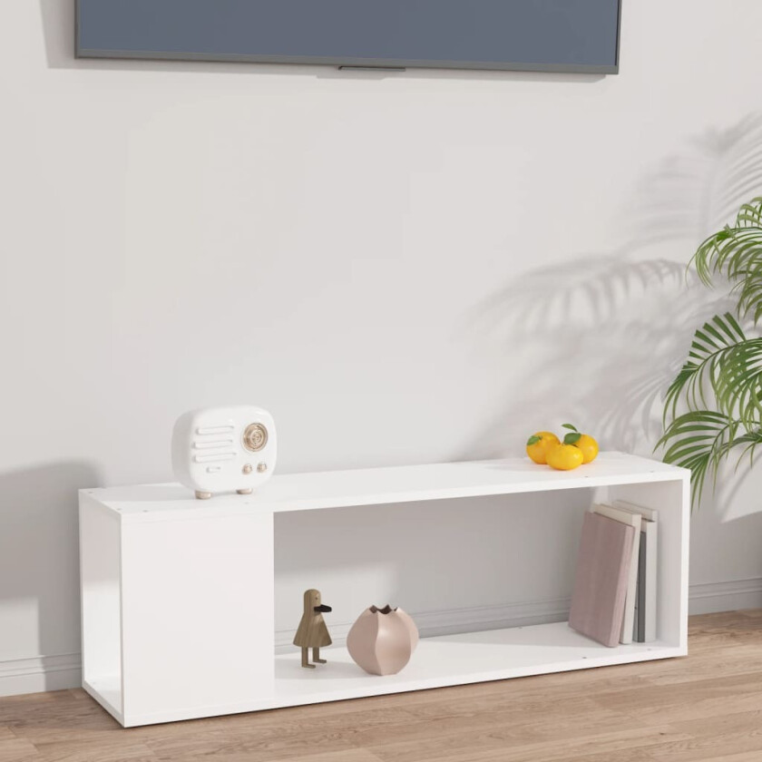 TV-benk hvit 100x24x32 cm sponplate